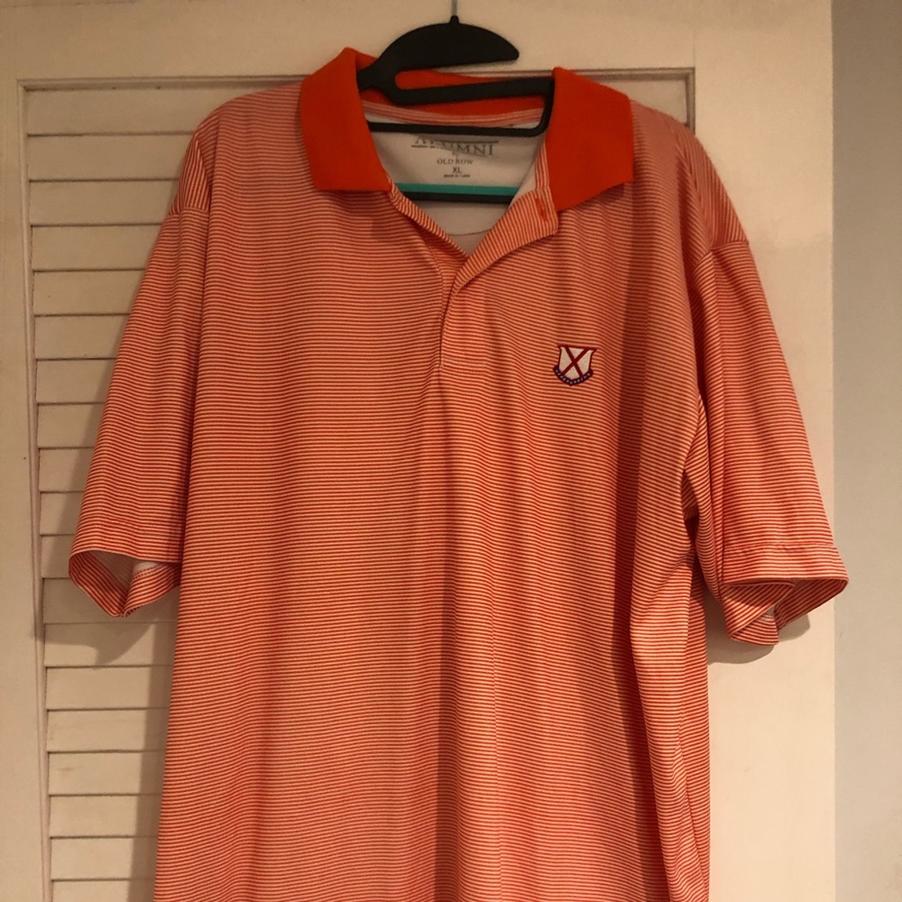 Old Row Orange & White Striped Polo